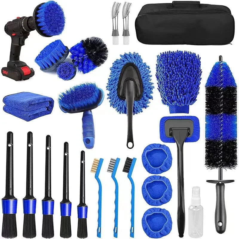 Car Wash Brush Set 26-Piece Soft Bristles