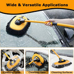 Car Wash Brush Telescopic Rotating Head & Microfiber Chenille