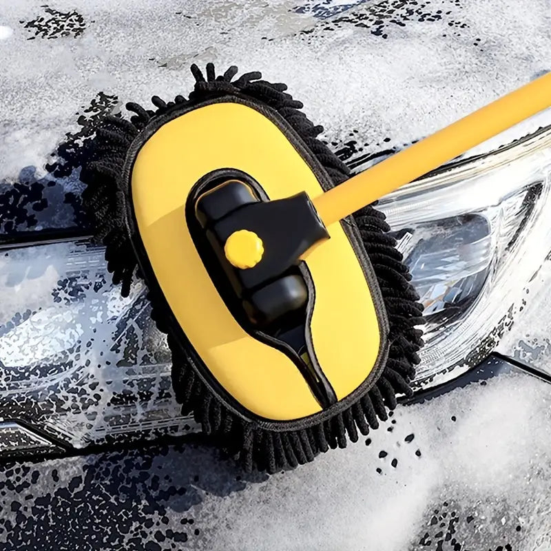 Car Wash Brush Telescopic Rotating Head & Microfiber Chenille