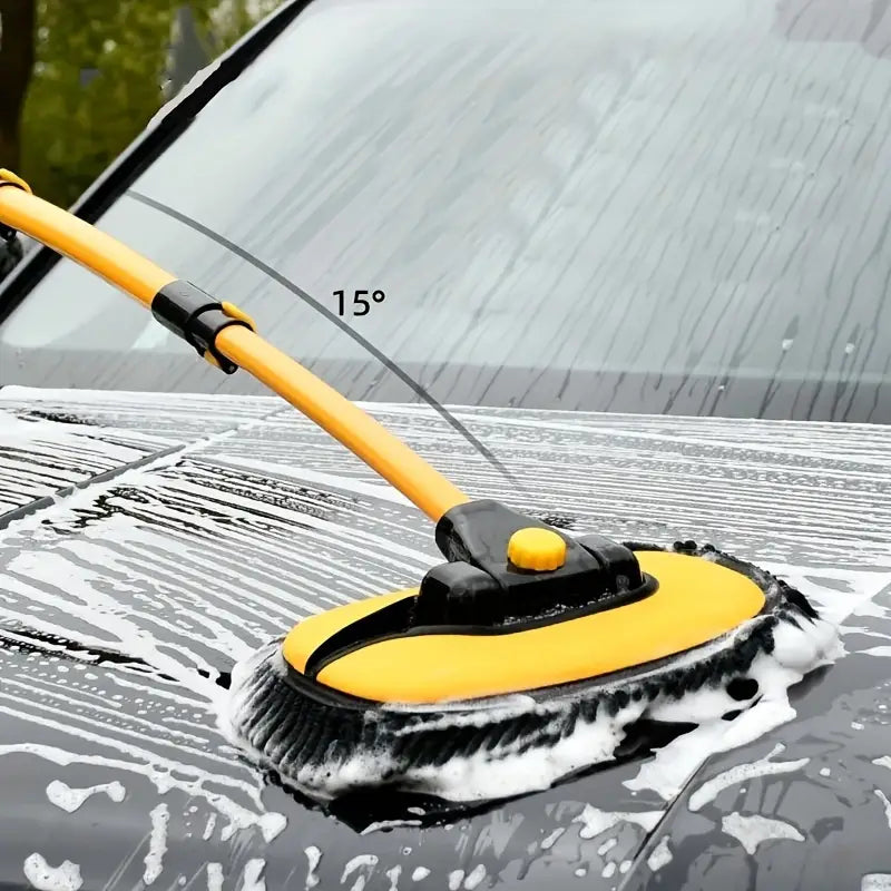 Car Wash Brush Telescopic Rotating Head & Microfiber Chenille