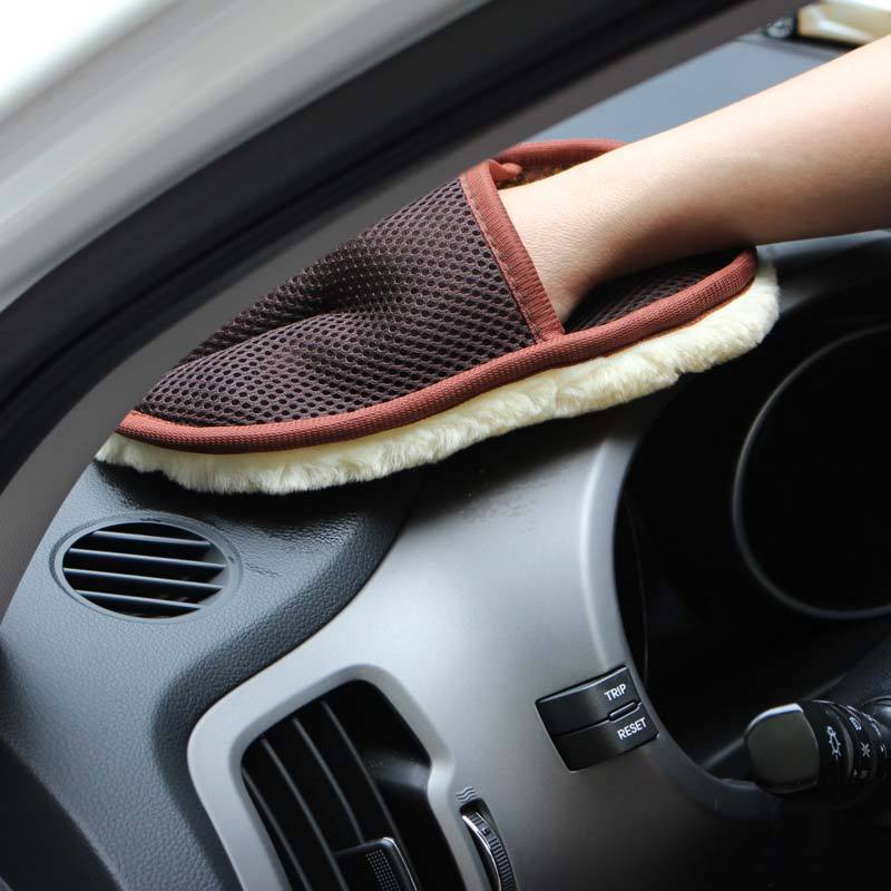 Car Wash Glove Plush Imitation Wool Elastic Sleeve Machine Washable