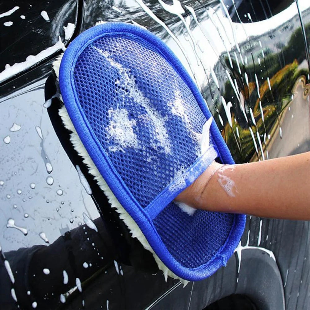 Car Wash Glove Plush Imitation Wool Elastic Sleeve Machine Washable