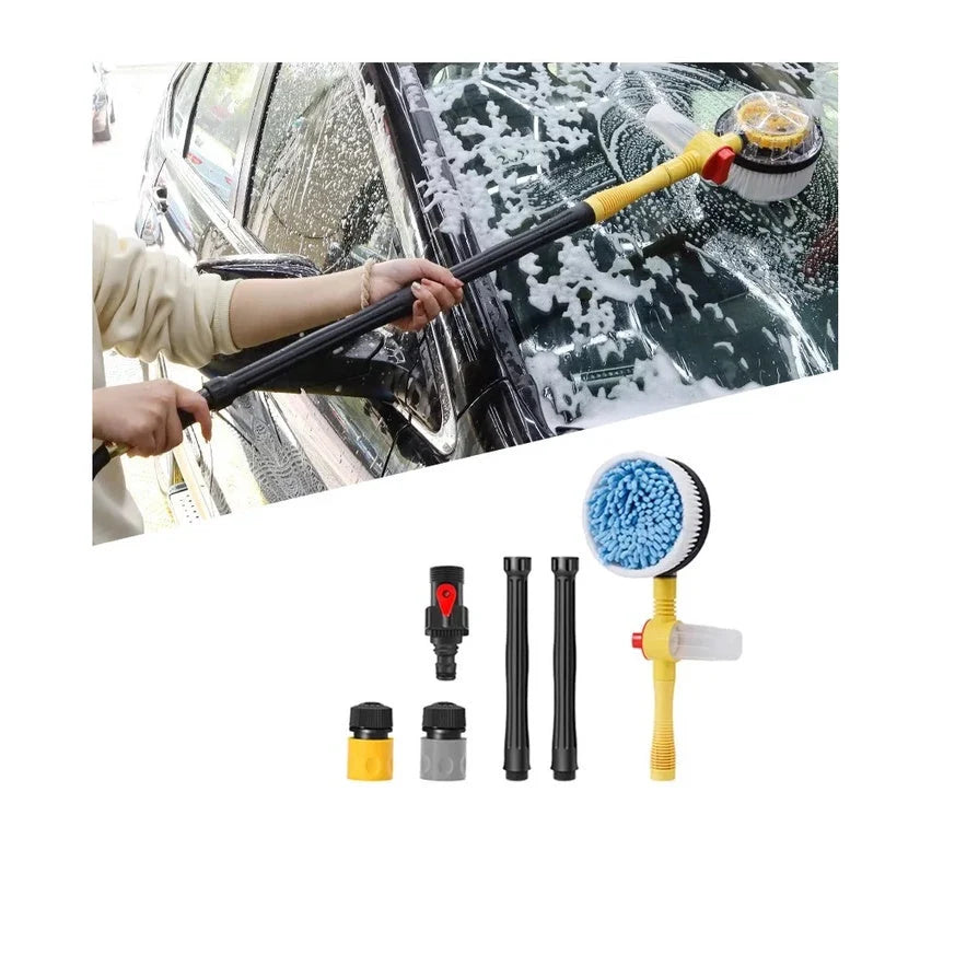Car Wash Mitt Chenille Microfiber 360° Rotating Telescopic Handle