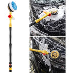 Car Wash Mitt Chenille Microfiber 360° Rotating Telescopic Handle