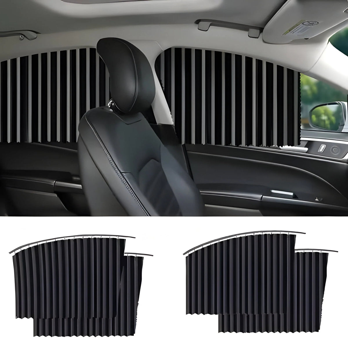 Car Window Shades Dual Panel Magnetic UV Blocking