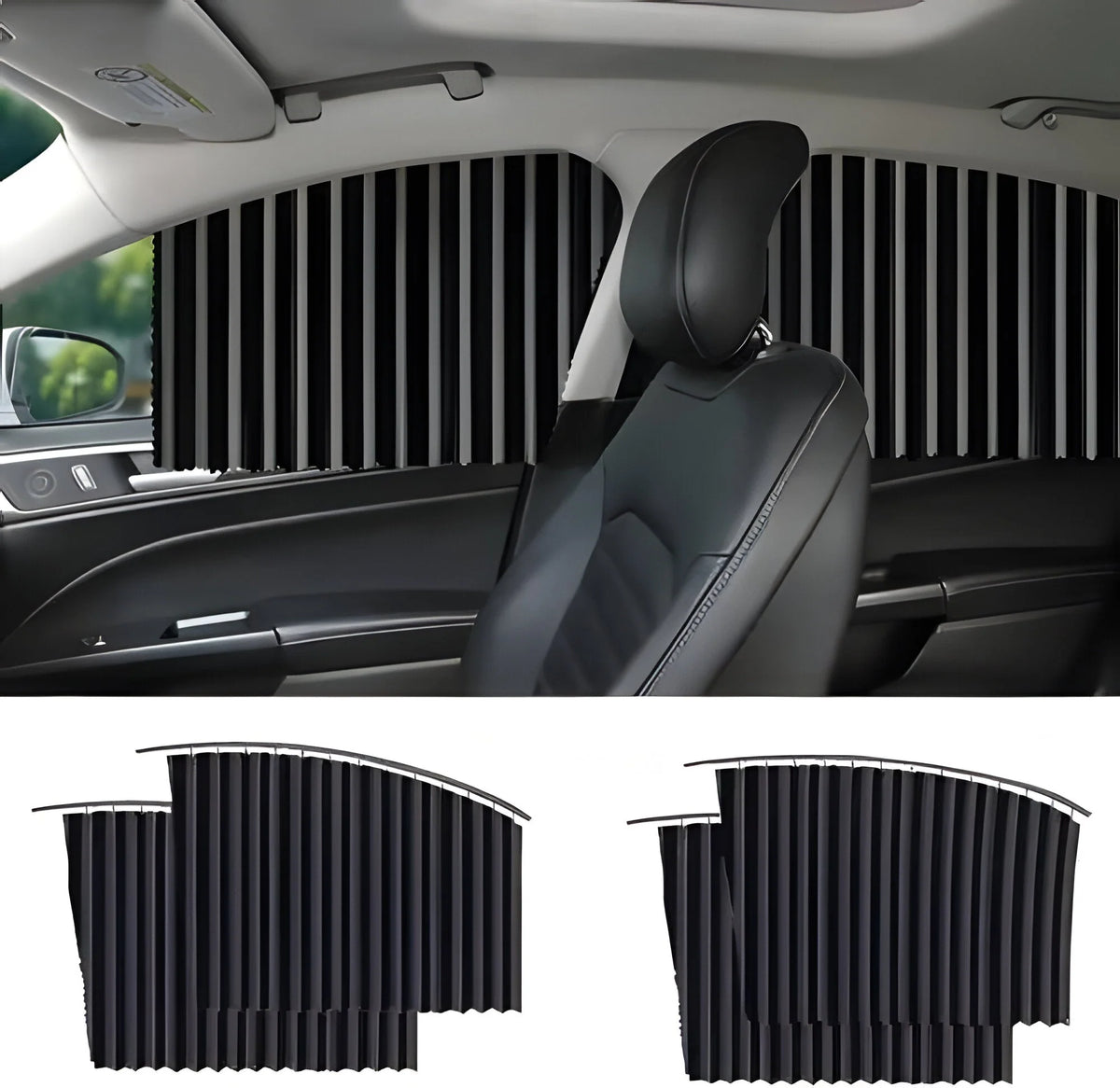 Car Window Shades Dual Panel Magnetic UV Blocking