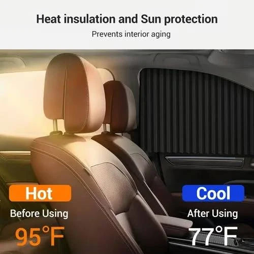 Car Window Shades Dual Panel Magnetic UV Blocking