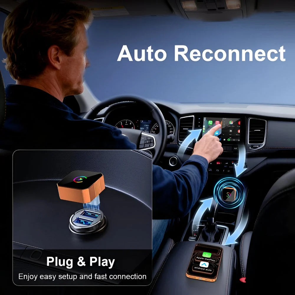 CarPlay Adapter Wireless Dual-Band USB & USB-C