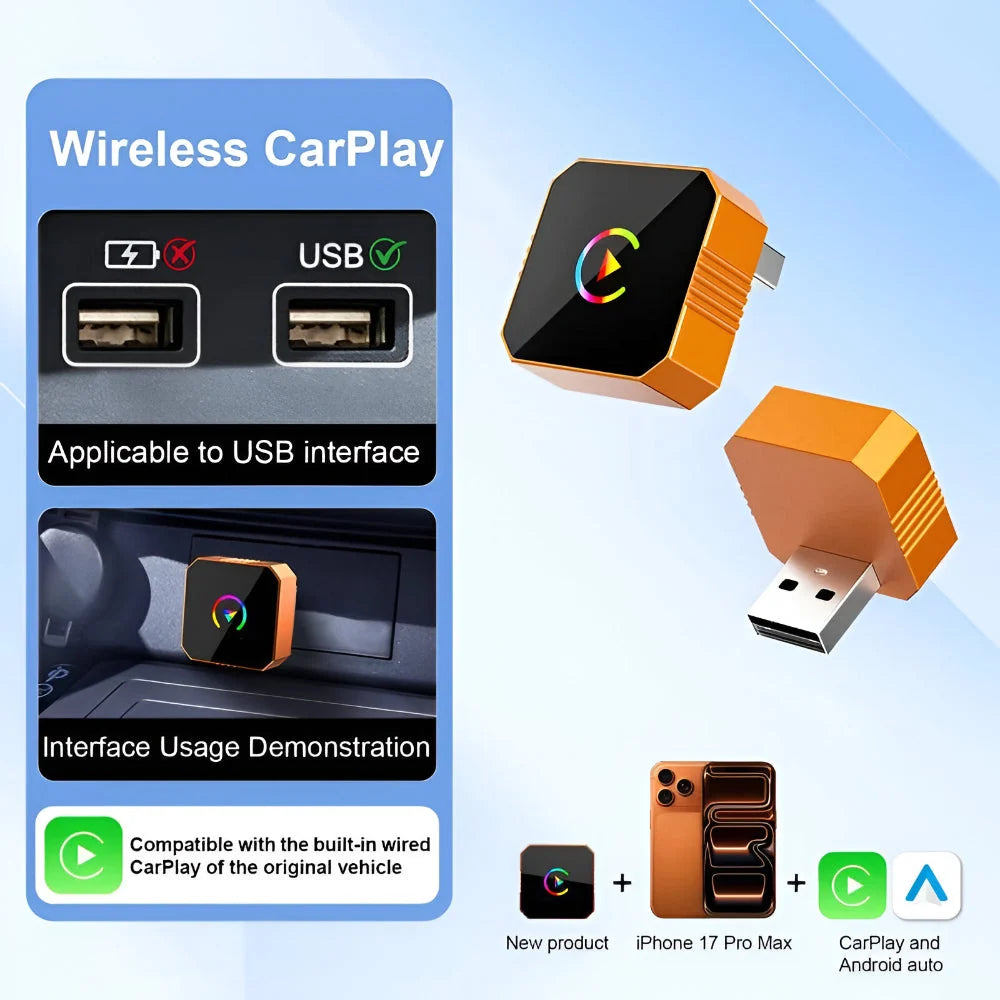 CarPlay Adapter Wireless Dual-Band USB & USB-C