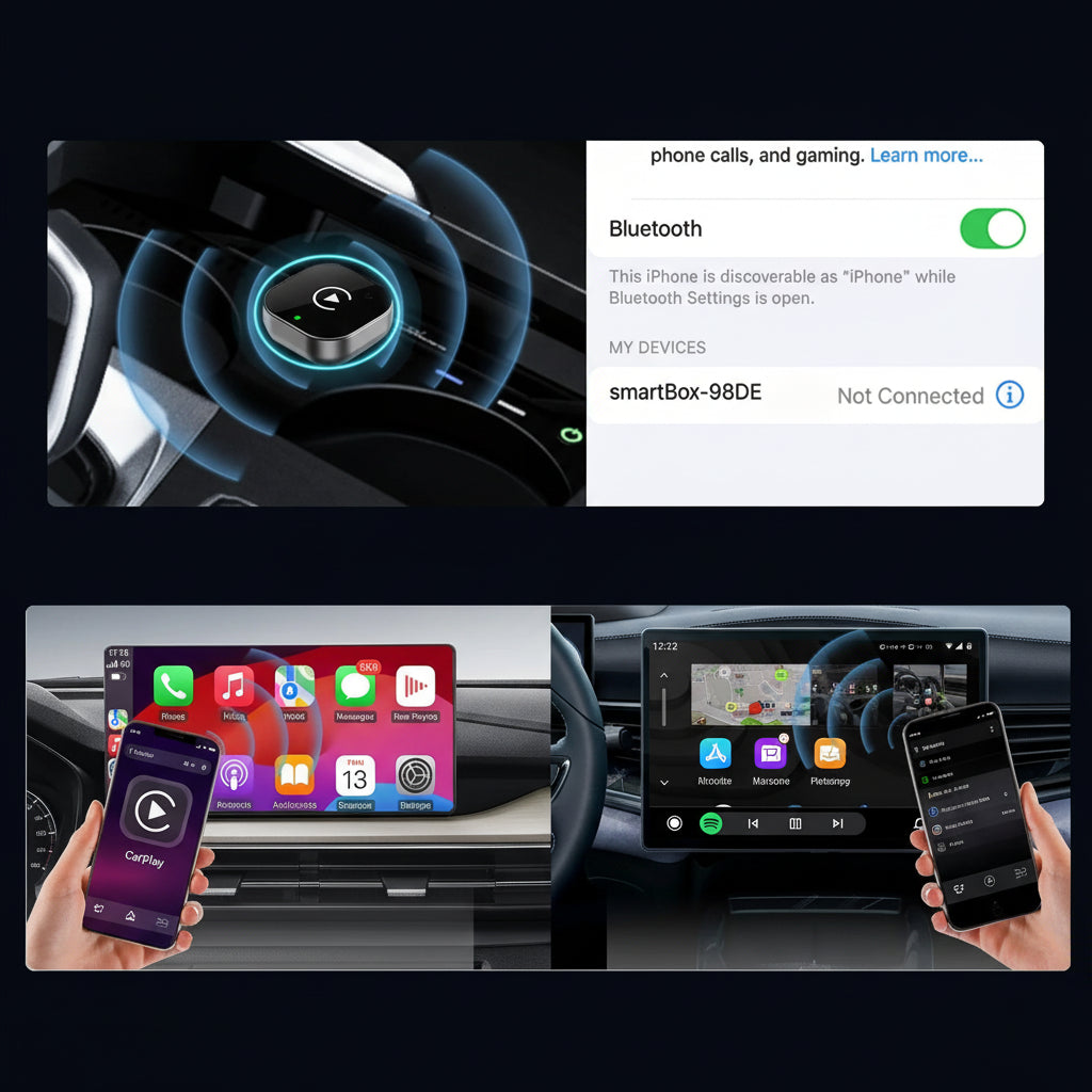 CarPlay & Android Auto Adapter Wireless 5GHz Plug-and-Play USB-C