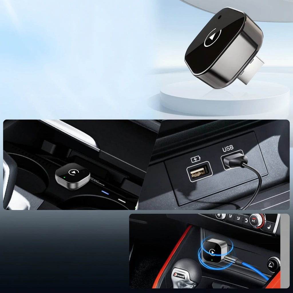 CarPlay & Android Auto Adapter Wireless 5GHz Plug-and-Play USB-C