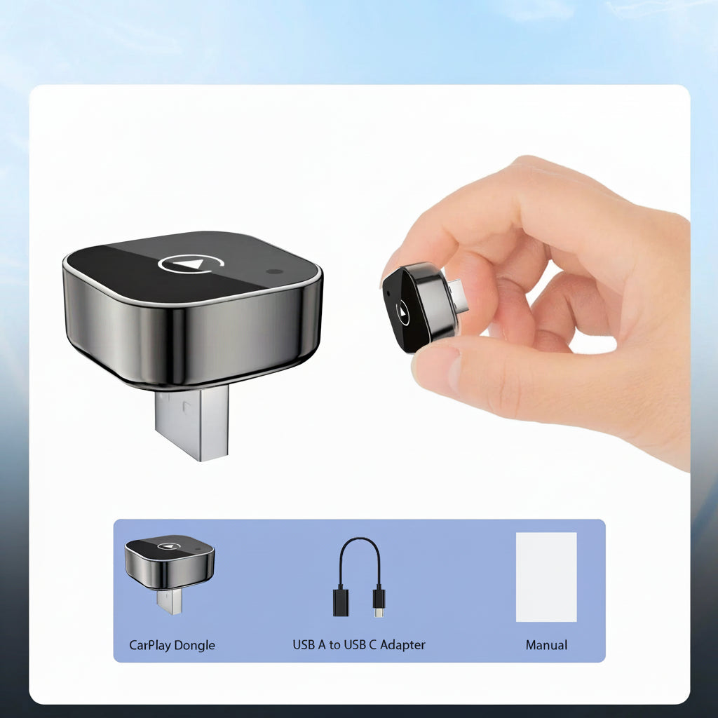 CarPlay & Android Auto Adapter Wireless 5GHz Plug-and-Play USB-C