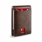 Card Holder RFID-Blocking Genuine Leather 12-Card Capacity