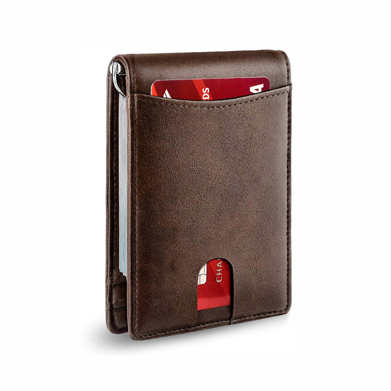 Card Holder RFID-Blocking Genuine Leather 12-Card Capacity