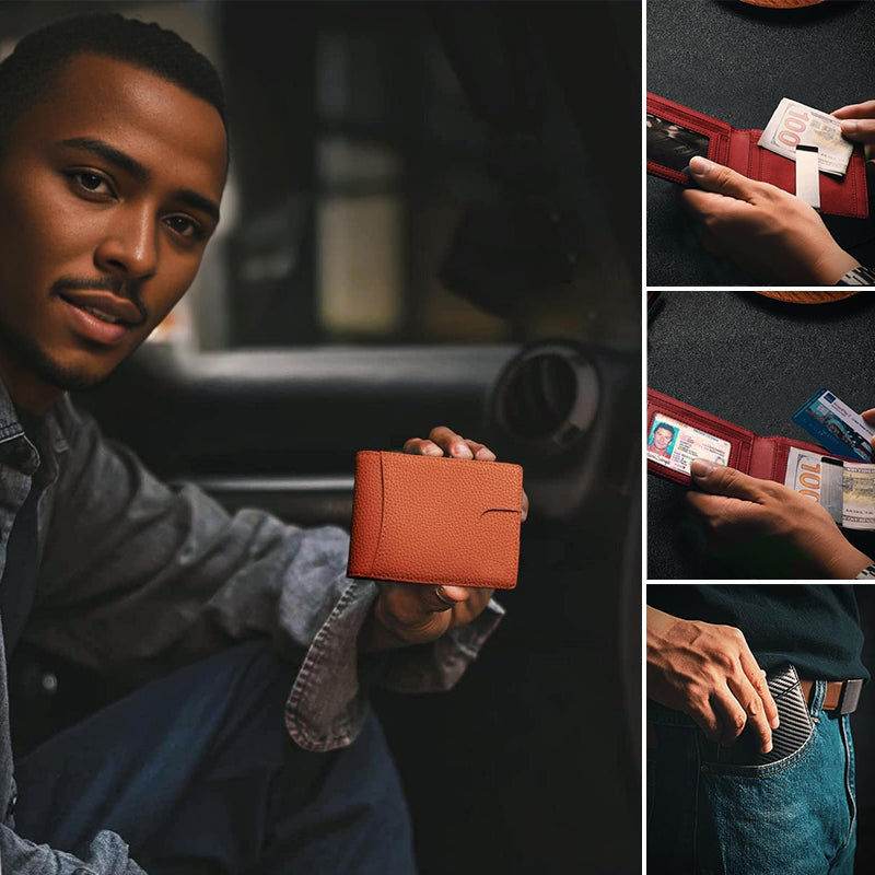 Card Holder RFID-Blocking Genuine Leather 12-Card Capacity