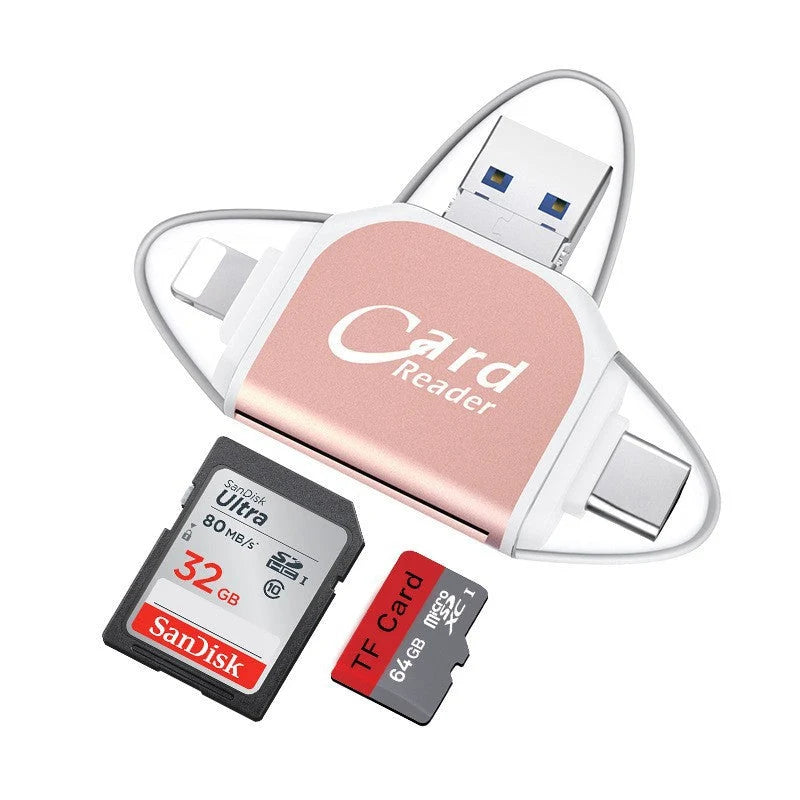 Card Reader 4-In-1 USB 3.0 Lightning & USB-C
