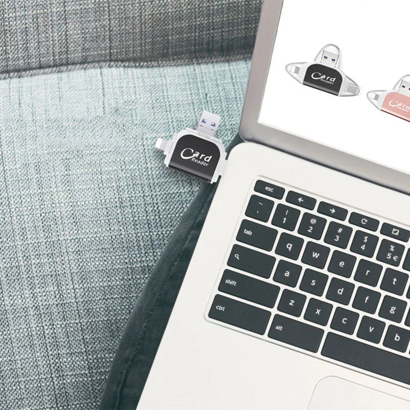 Card Reader 4-In-1 USB 3.0 Lightning & USB-C