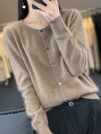 Cardigan Sweater Mink Cashmere Lightweight Relaxed Fit