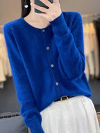 Cardigan Sweater Mink Cashmere Lightweight Relaxed Fit