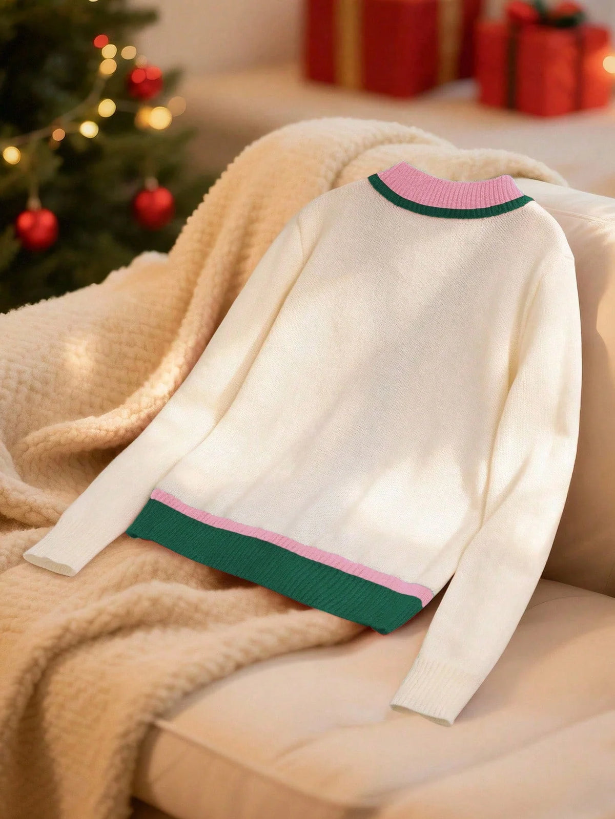 Cardigan V-Neck Button-Front Rib Knit