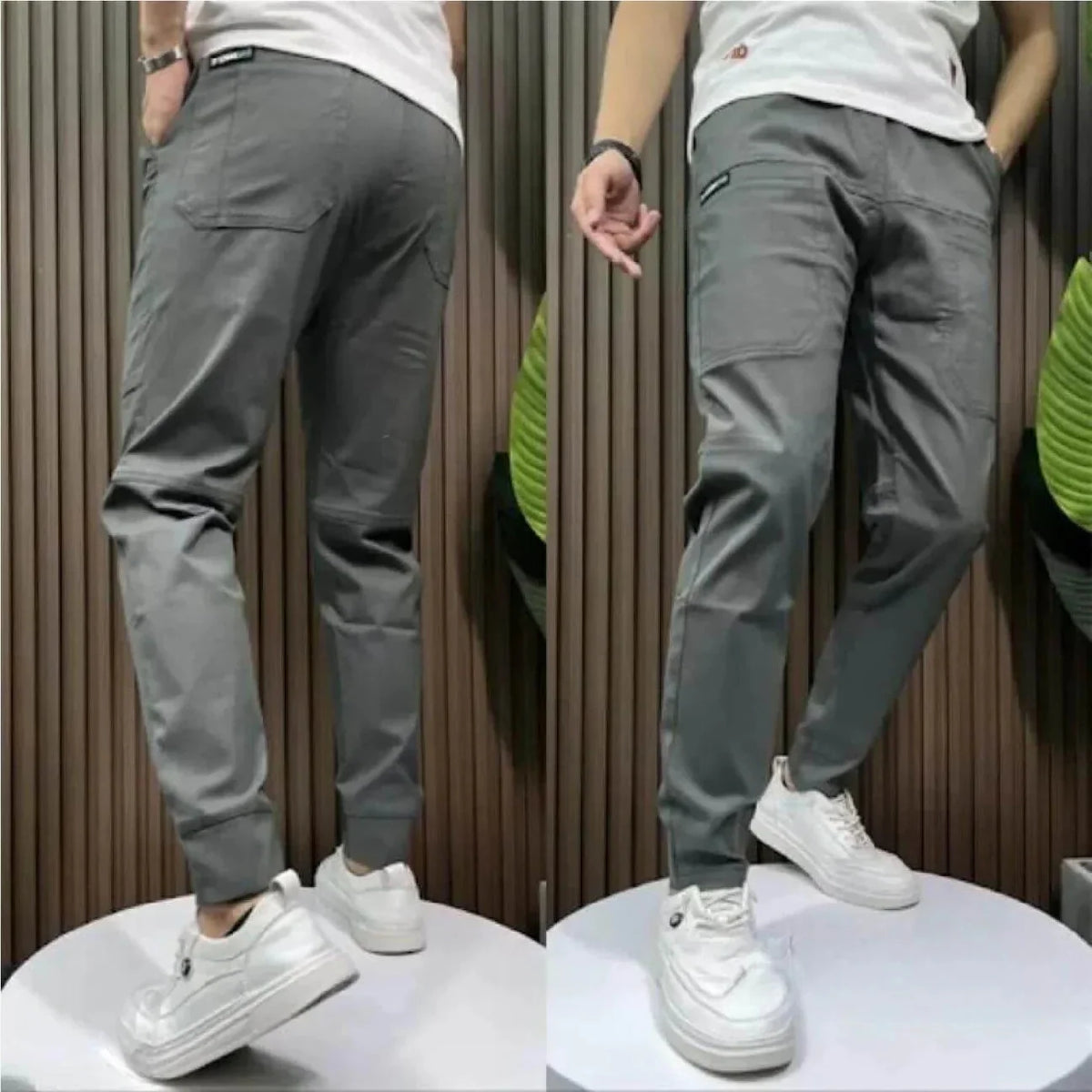 Cargo Jeans Slim Stretch Six Pockets