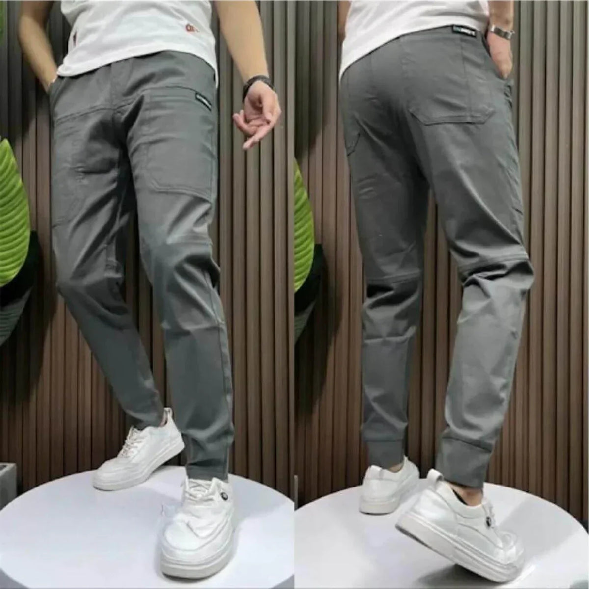 Cargo Jeans Slim Stretch Six Pockets