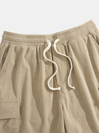 Cargo Trousers Breathable Corduroy Multiple Pockets