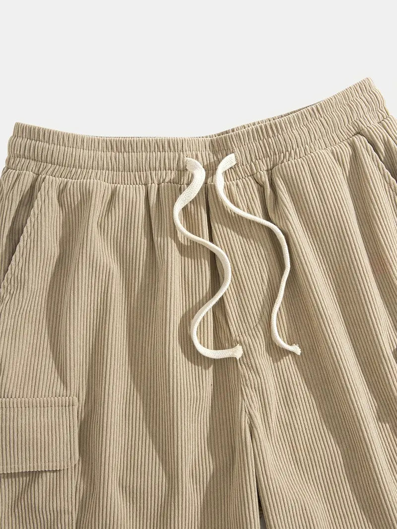 Cargo Trousers Breathable Corduroy Multiple Pockets