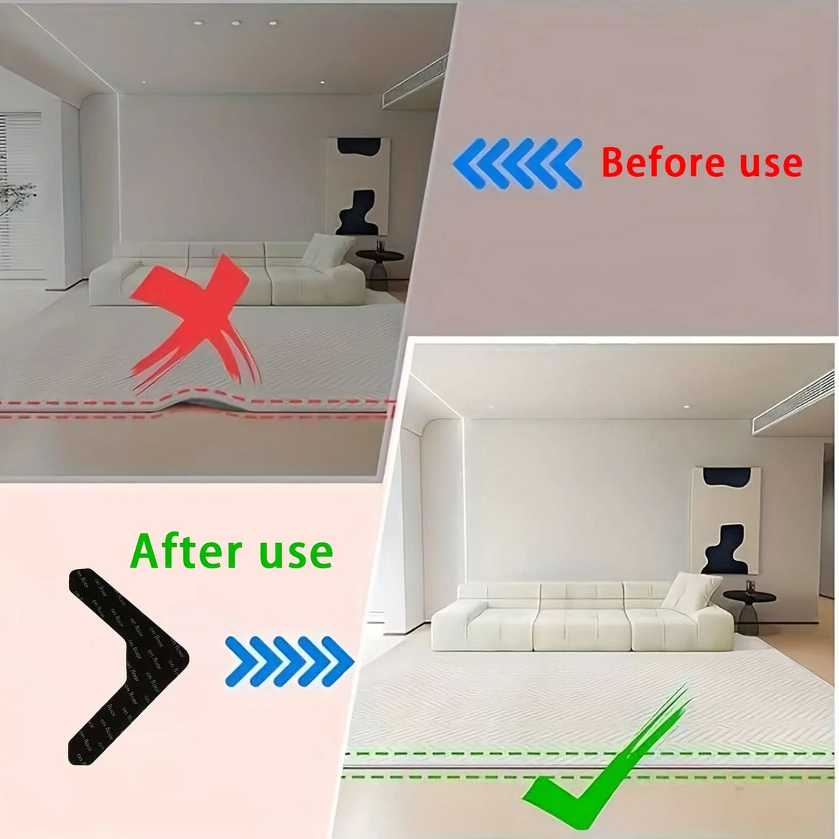 Carpet Grip Pads Reusable Washable Residue-Free