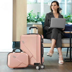 Carry-On Luggage Set Hard-Shell ABS & Built-In Lock