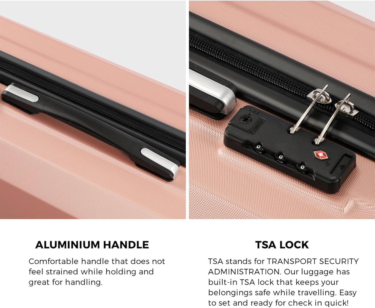 Carry-On Luggage Set Hard-Shell ABS & Built-In Lock