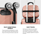 Carry-On Luggage Set Hard-Shell ABS & Built-In Lock