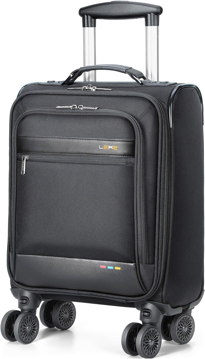 Carry-On Suitcase Expandable Lightweight Softside Multi-Directional Wheels