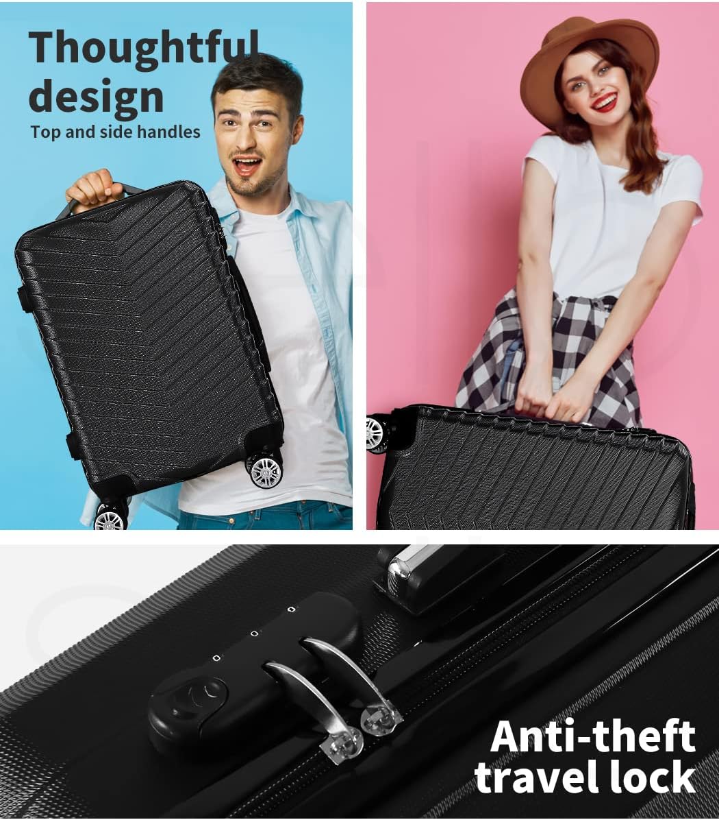 Carry-On Suitcase Hard-Shell ABS 360° Spinner Wheels