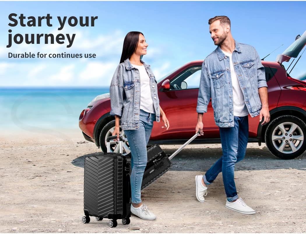 Carry-On Suitcase Hard-Shell ABS 360° Spinner Wheels