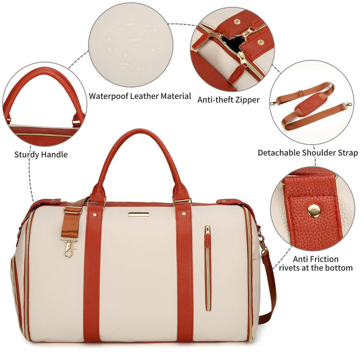 Carry-On Travel Bag 60L Wrinkle-Free Garment Zone Shoe Compartment