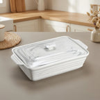 Casserole Dish Marble-Look Porcelain Nonstick With Lid