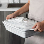 Casserole Dish Marble-Look Porcelain Nonstick With Lid