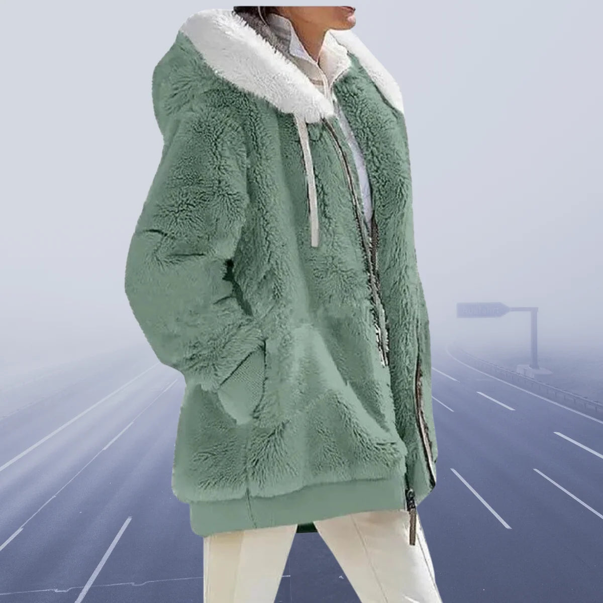Casual Fleece Vest Hooded Spandex-Cashmere Blend