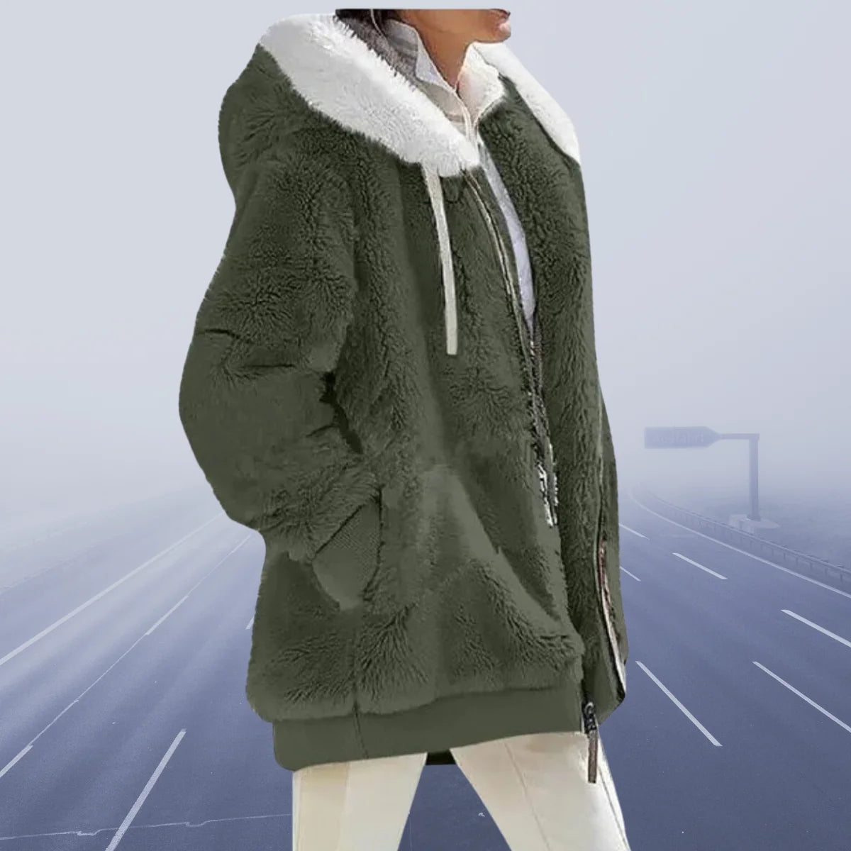 Casual Fleece Vest Hooded Spandex-Cashmere Blend