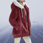 Casual Fleece Vest Hooded Spandex-Cashmere Blend