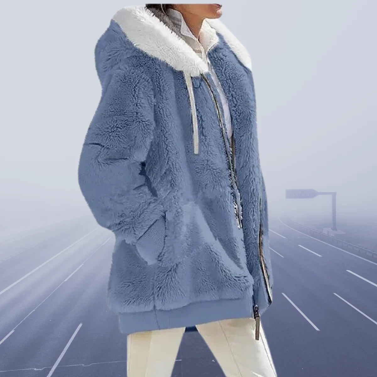 Casual Fleece Vest Hooded Spandex-Cashmere Blend