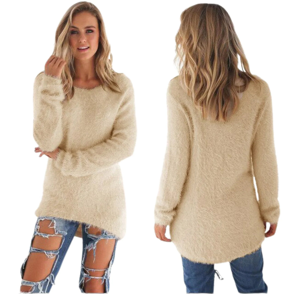 Casual Sweater Lightweight O-Neck Soft Knit