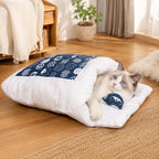 Cat Bed Cave-Style Plush Built-In Pillow