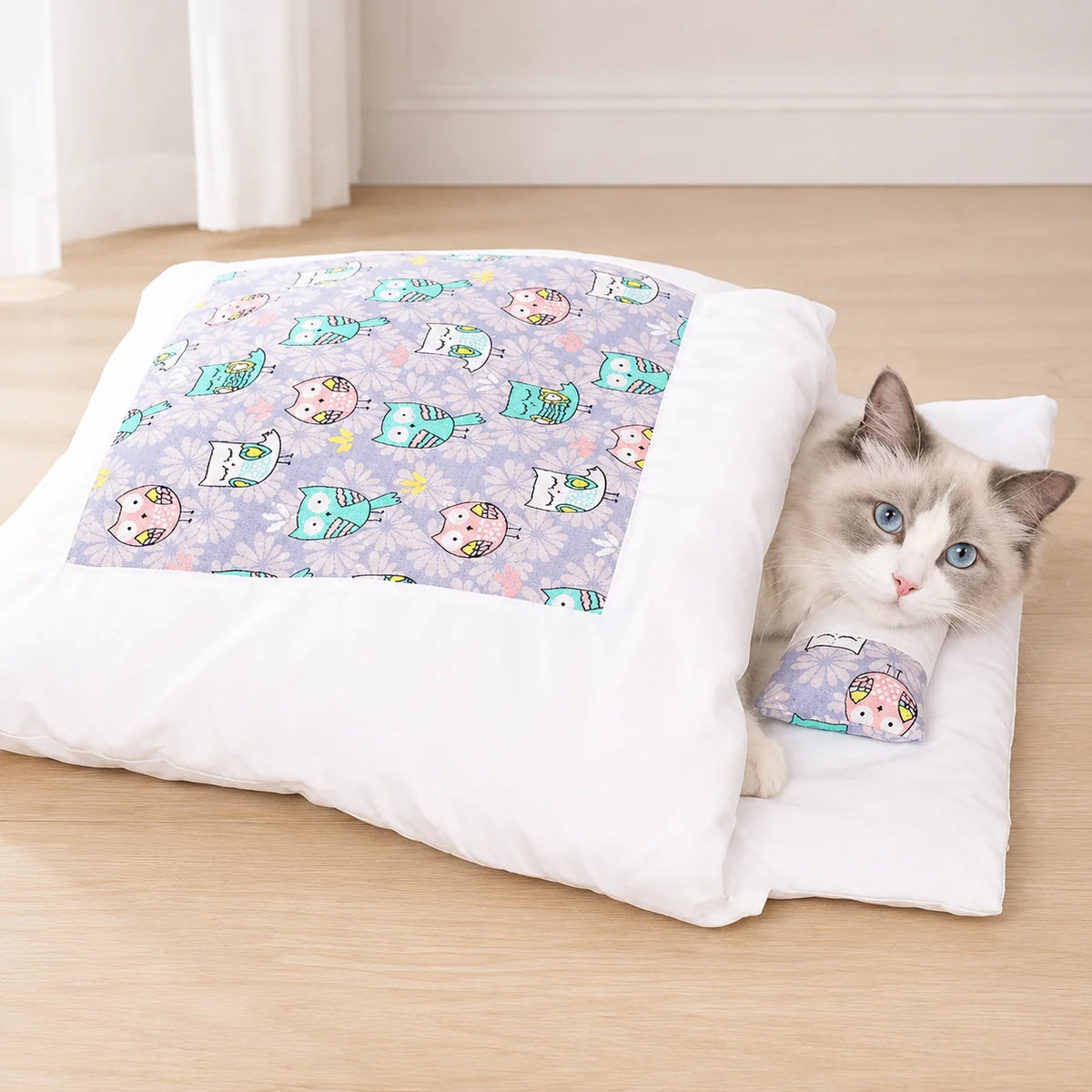 Cat Bed Cave-Style Plush Built-In Pillow