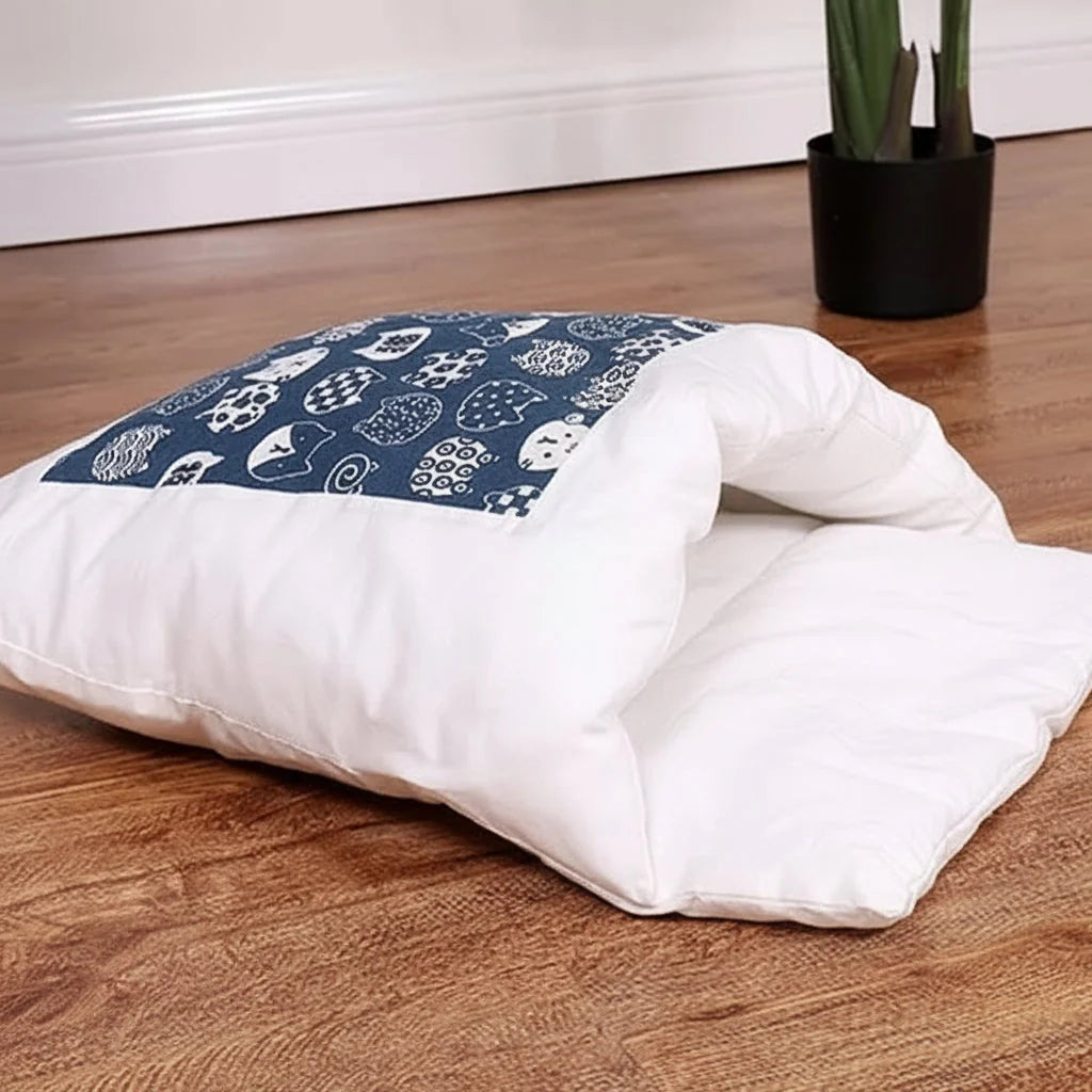 Cat Bed Cave-Style Plush Built-In Pillow