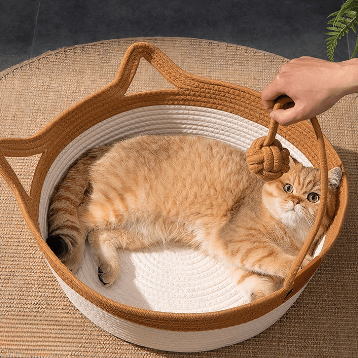 Cat Bed Cooling Hand-Woven Cotton
