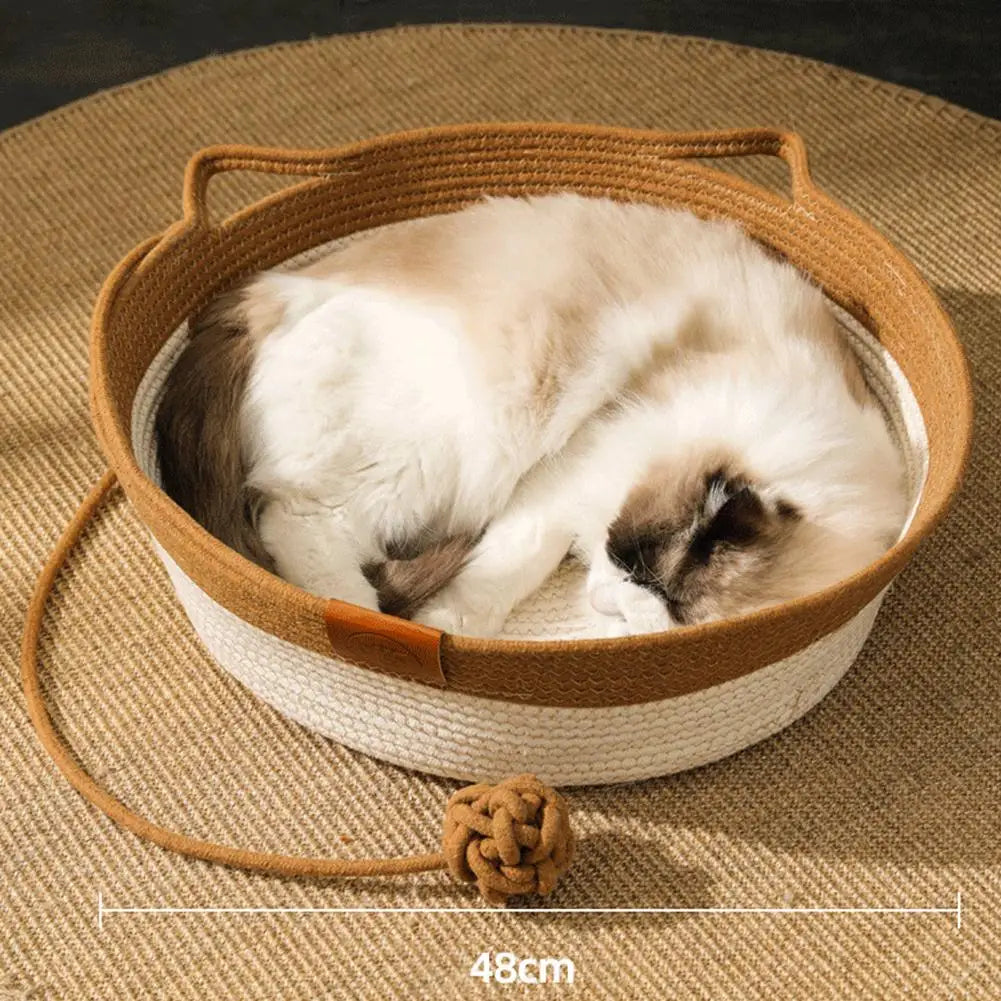 Cat Bed Cooling Hand-Woven Cotton