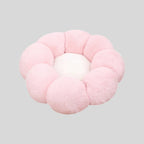 Cat Bed Flower-Shaped Plush Petal Rim Polyester Fill