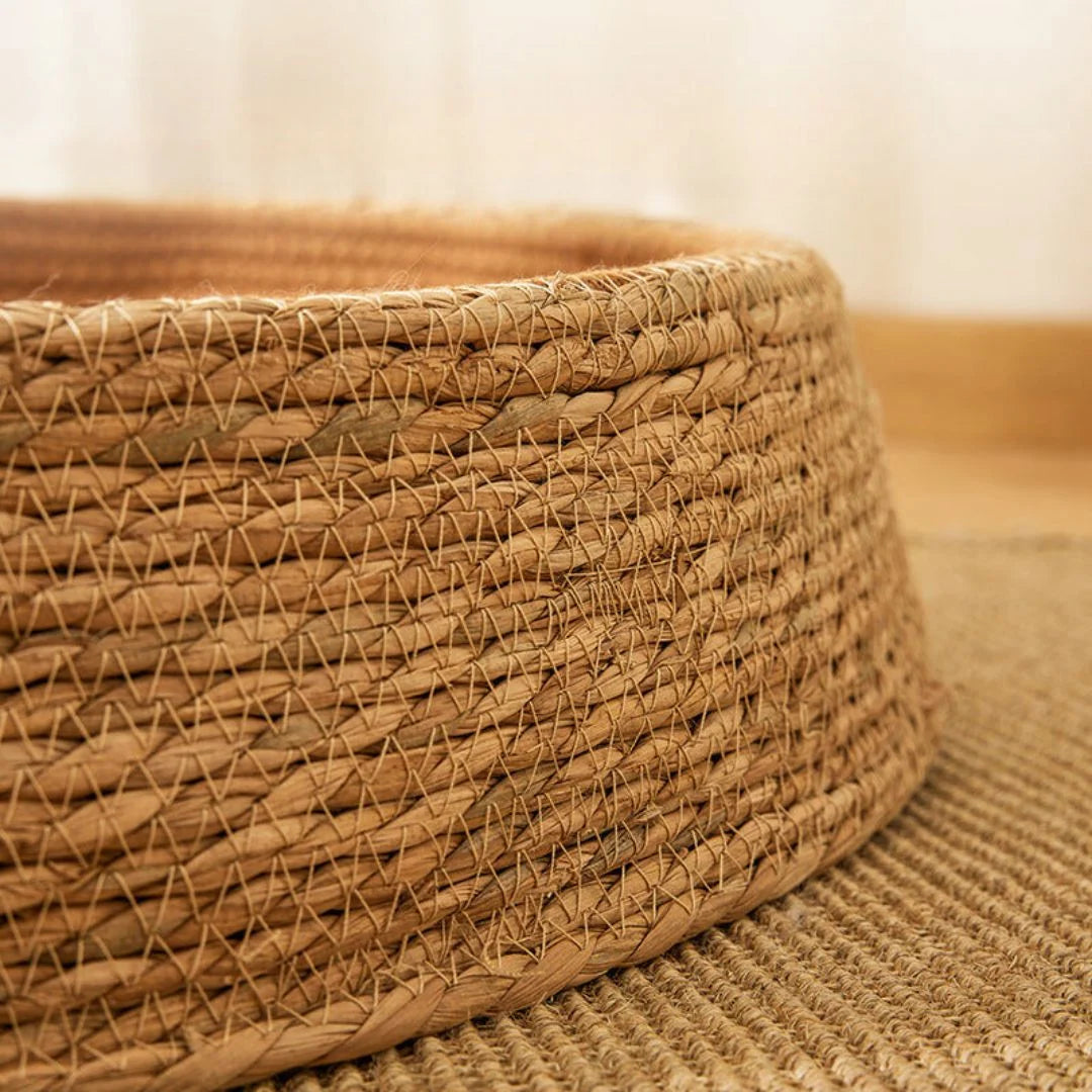 Cat Bed Hand Woven Rattan Circular Nest Scratcher